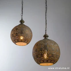 Light Living hanglamp Ananya bruin-goud