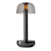 Luxe tafellamp op batterij dimbaar titanium/smoke