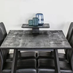 Mango houten eettafel 140x80 cm zwart