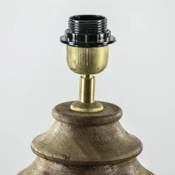 Massief houten lampvoet Milazzo met bronzen fitting