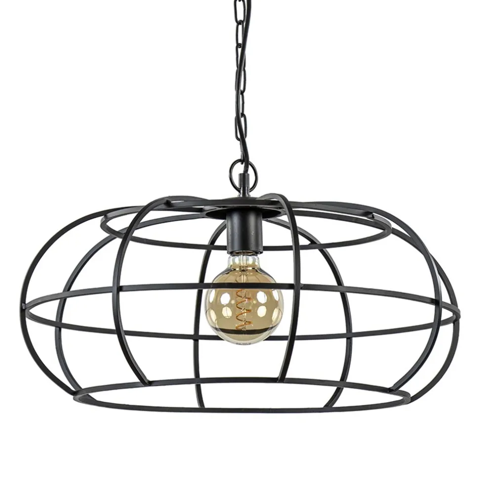 Mat zwart metalen hanglamp Imelda Light and Living