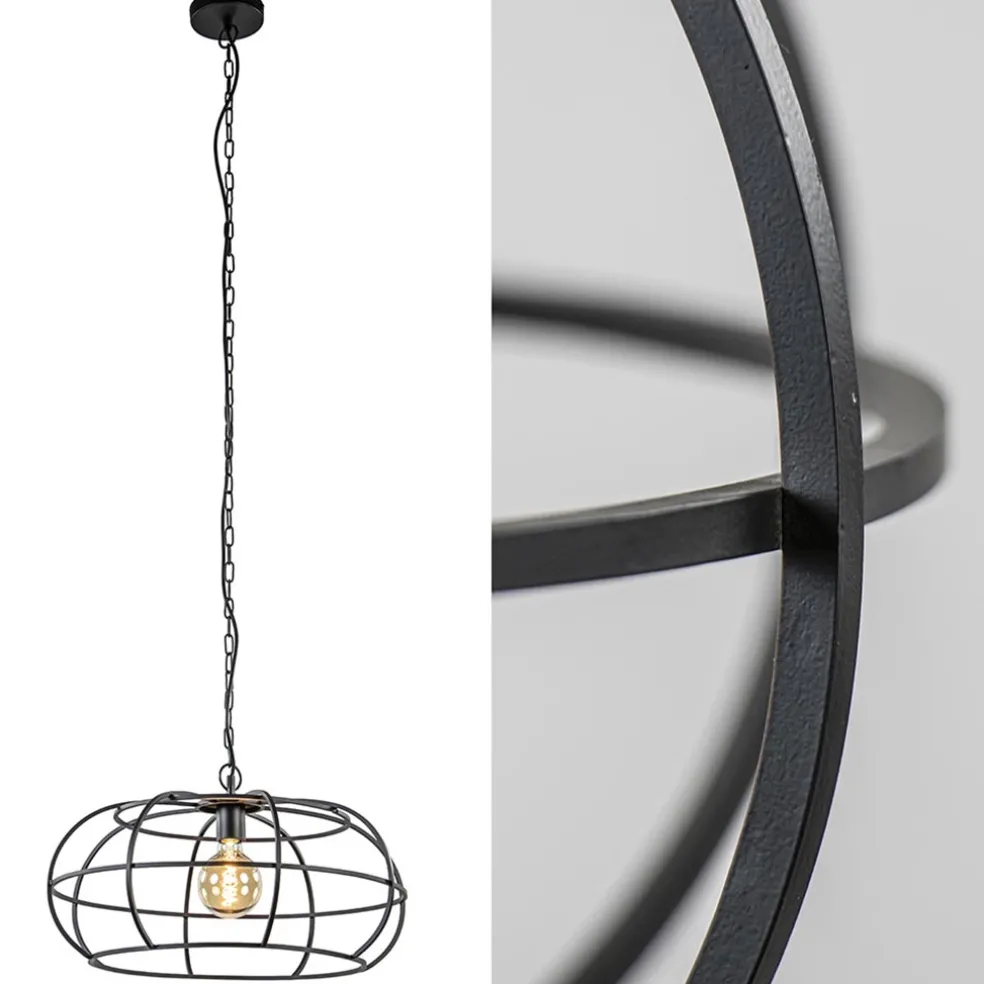 Mat zwart metalen hanglamp Imelda Light and Living