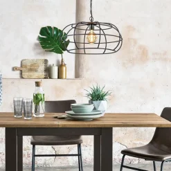 Mat zwart metalen hanglamp Imelda Light and Living