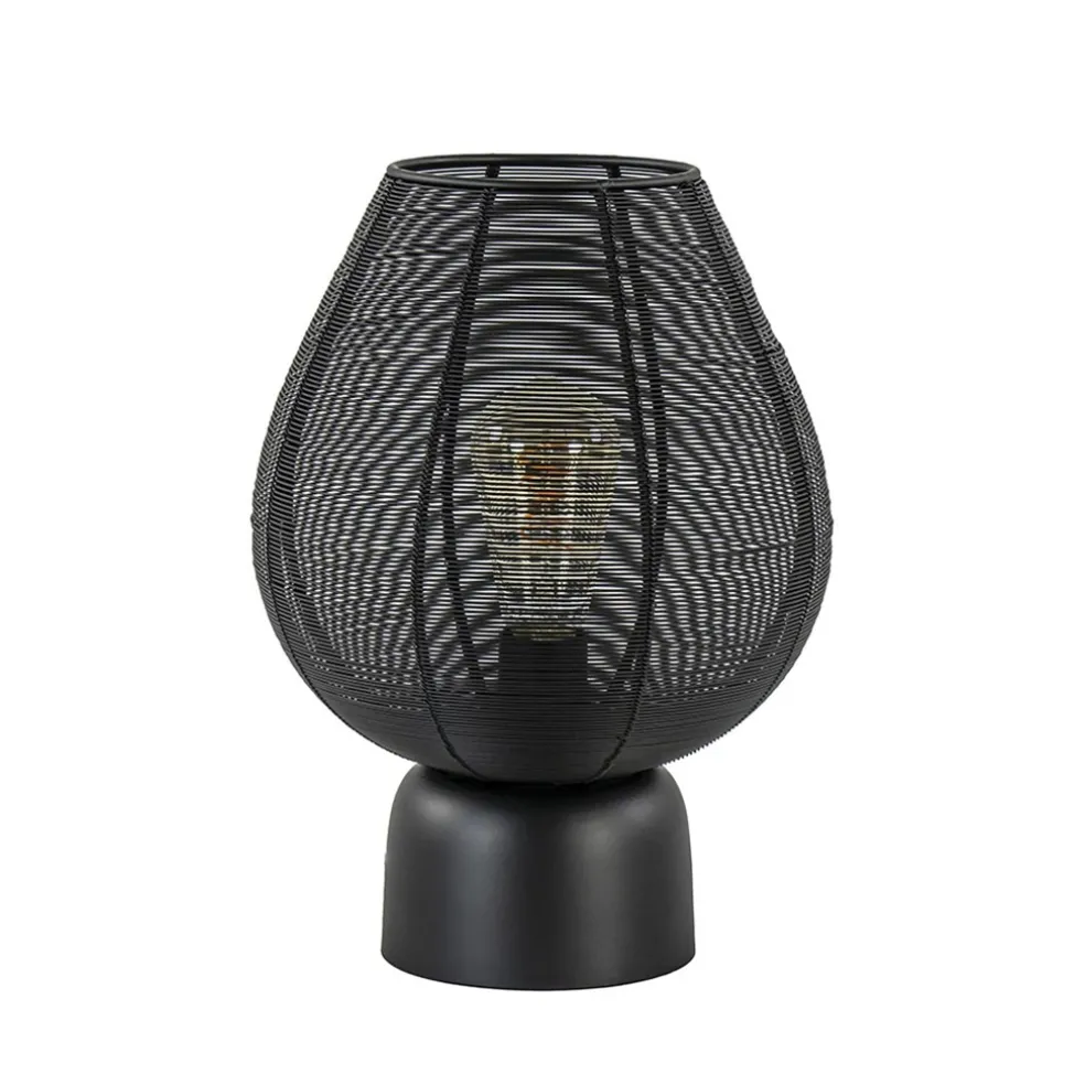 Mat zwarte tafellamp Suneko Light and Living