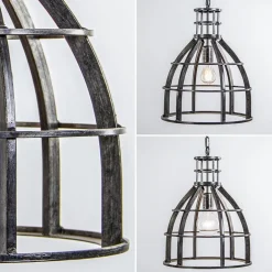 Metalen eettafel hanglamp 2-lichts kooi