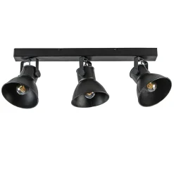Metalen 3-lichts plafondlamp ELiano mat zwart