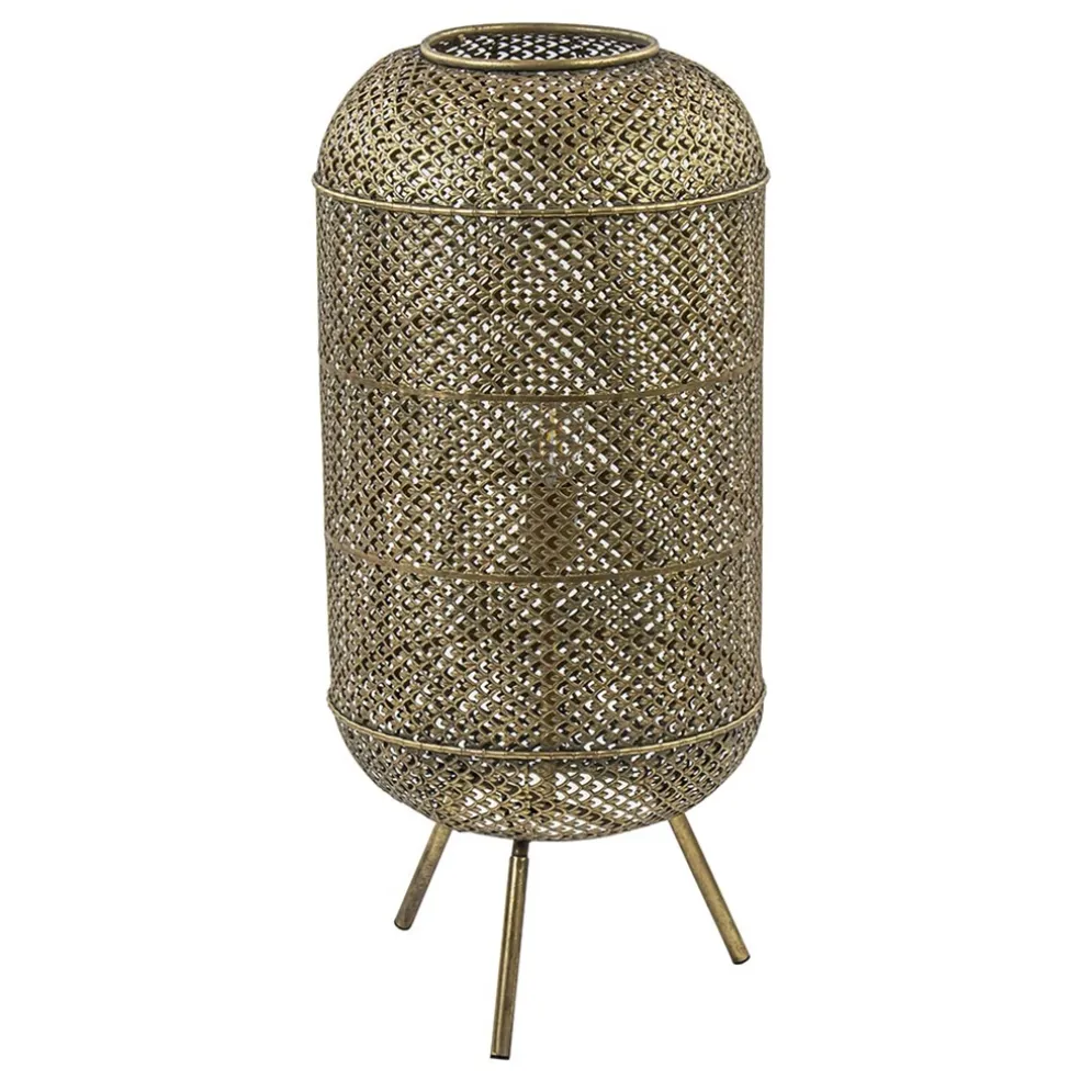 Metalen vloerlamp Oosterse lantaarn goud