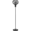 Modern landelijke vloerlamp mat zwart met draadkap