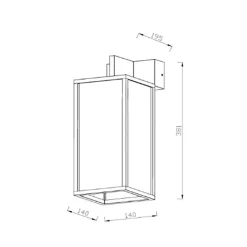 Moderne buitenlamp rechthoek zwart met goud IP54