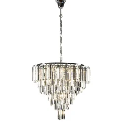 Moderne kroonluchter chroom met helder en smoke glas