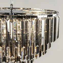 Moderne kroonluchter chroom met helder en smoke glas