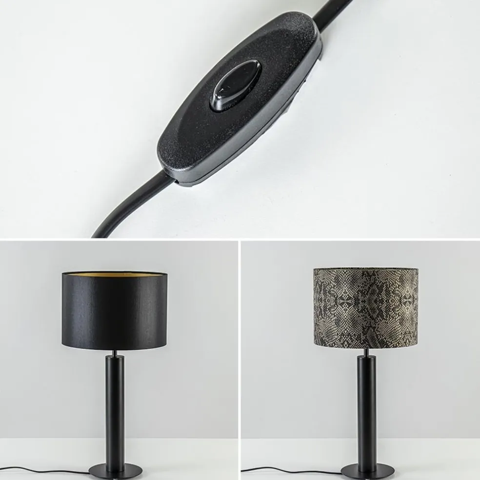 Moderne lampvoet cilinder mat zwart excl kap