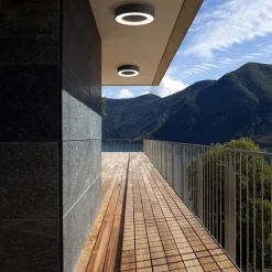 Moderne LED buitenlamp plafond/wand antraciet