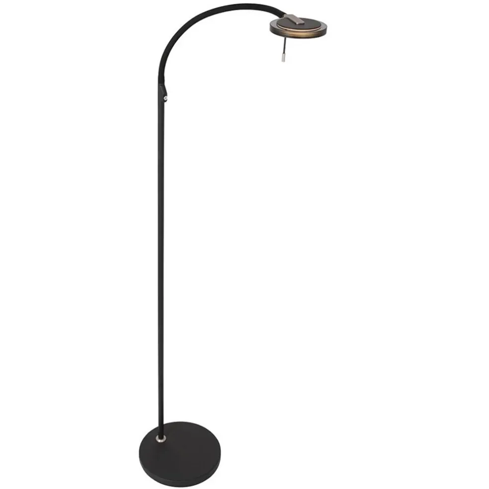 Moderne LED leeslamp zwart met smoke glas dimbaar