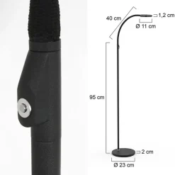 Moderne LED leeslamp zwart met smoke glas dimbaar