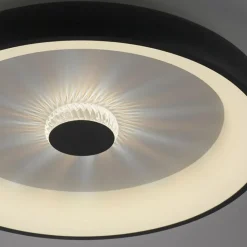 Moderne LED plafondlamp met kristaleffect zwart