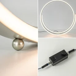 Moderne LED tafellamp nikkel met dim to warm functie