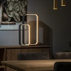 Moderne LED tafellamp zwart/goud klein
