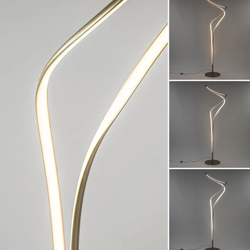 Moderne LED vloerlamp goud dimbaar