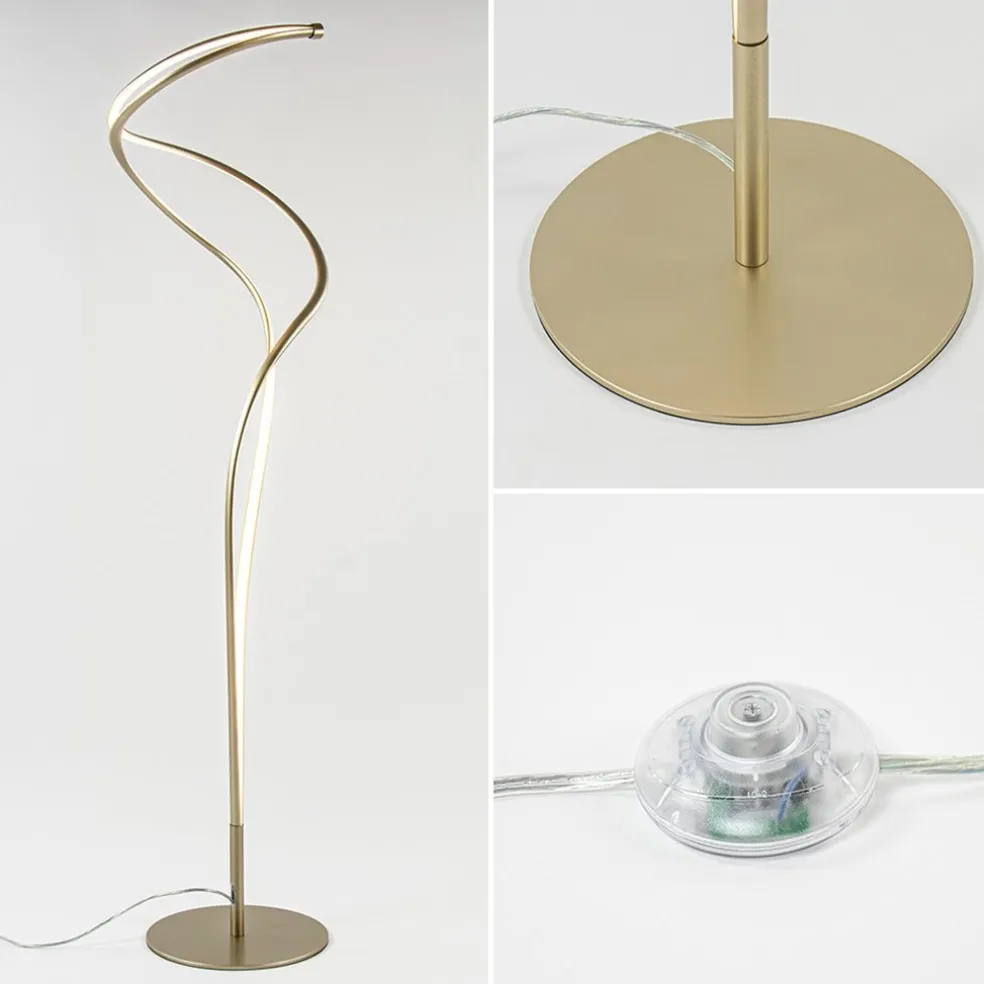 Moderne LED vloerlamp goud dimbaar