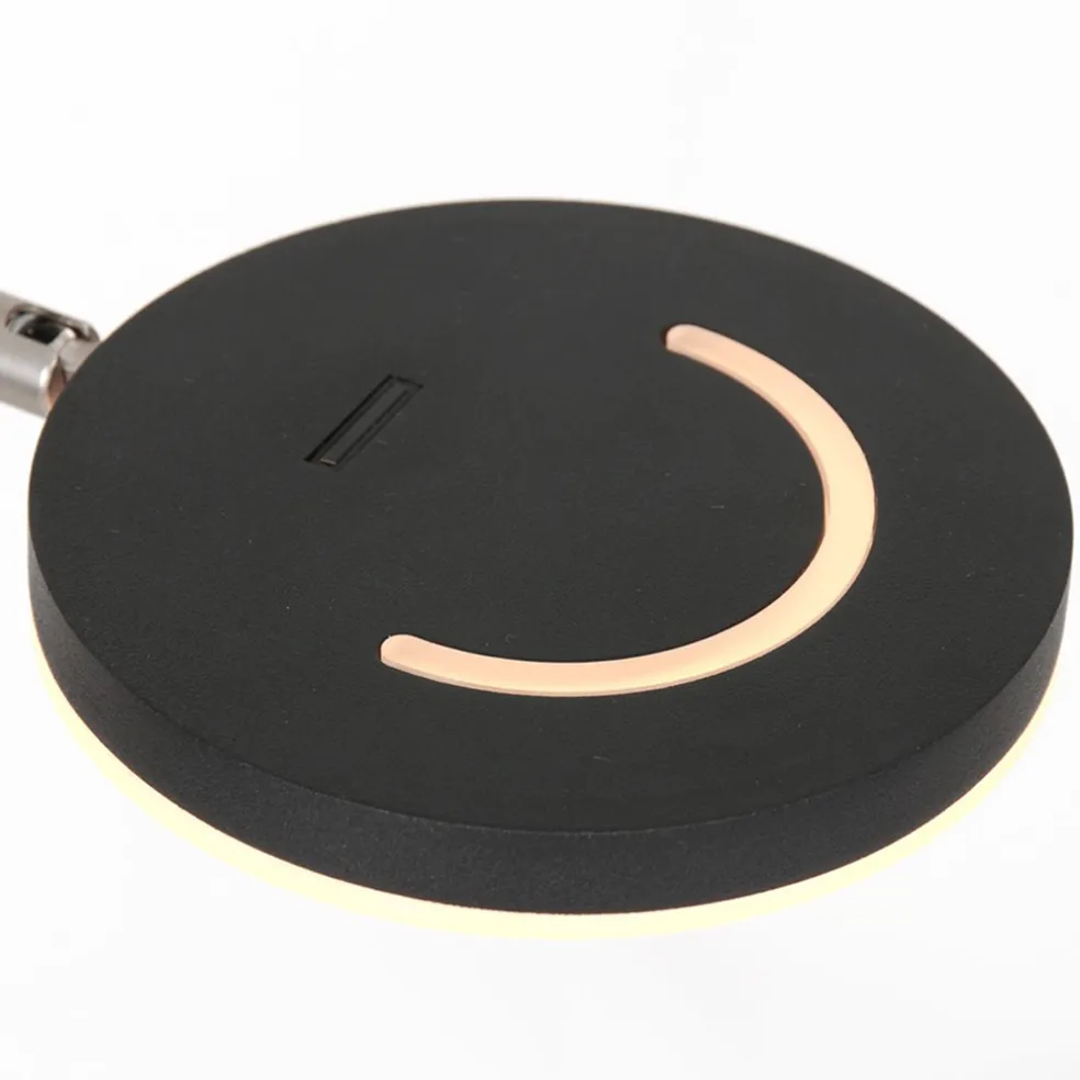 Moderne LED vloerlamp op accu zwart dimbaar