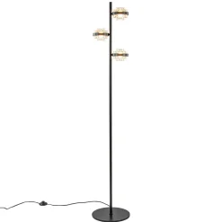 Moderne LED vloerlamp zwart/champagne dimbaar