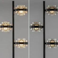 Moderne LED vloerlamp zwart/champagne dimbaar