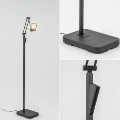 Moderne LED vloerlamp zwart met verstelbare arm