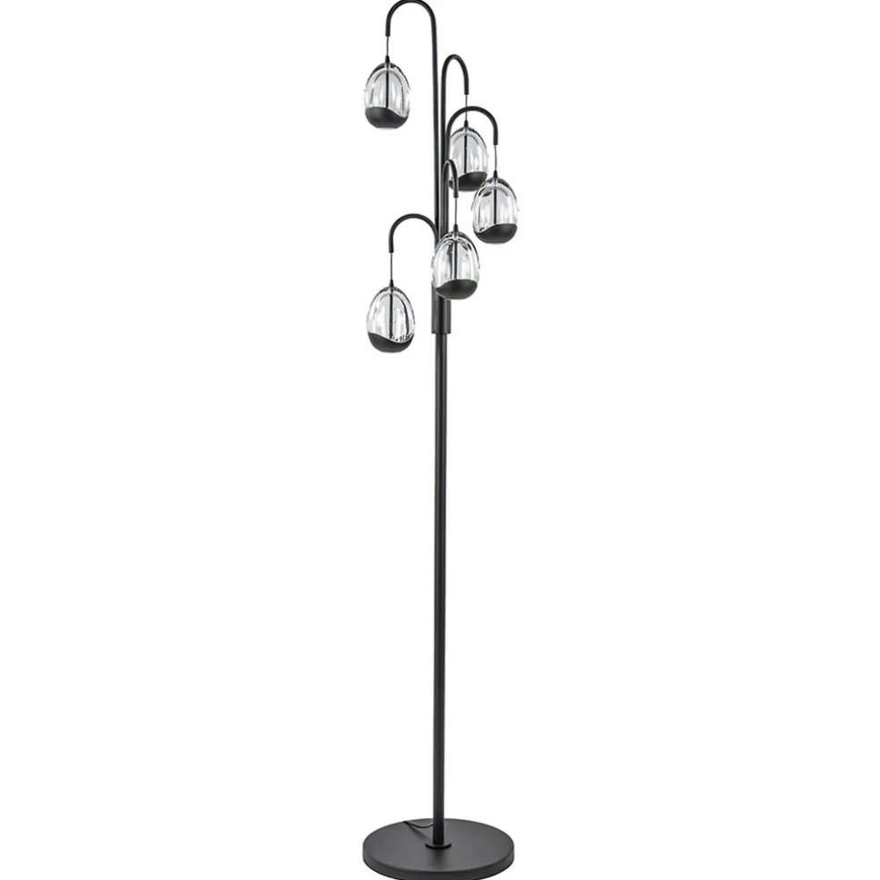 Moderne LED vloerlamp zwart met helder glas