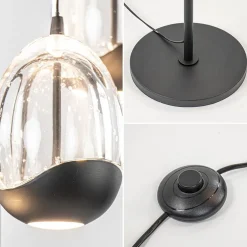 Moderne LED vloerlamp zwart met helder glas