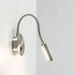 Moderne LED wandlamp nikkel met flexibele arm