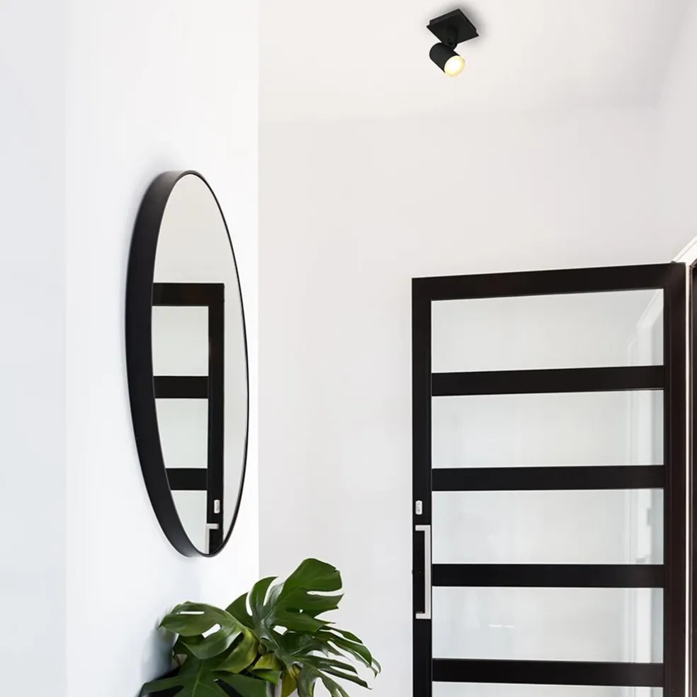 Moderne 1-lichts opbouw spot zwart inclusief LED