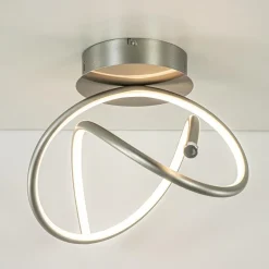 Moderne plafondlamp nikkel inclusief 3-standen dimbaar LED