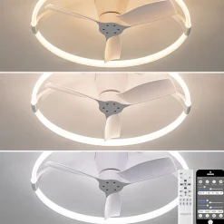Moderne plafondventilator wit inclusief LED en remote