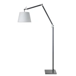 Moderne staande lamp staal met zwart