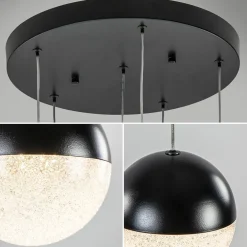 Moderne videlamp zwart met dimbaar LED 6-lichts