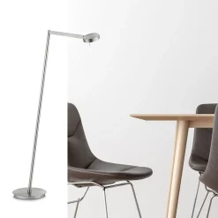 Moderne vloerlamp LED met touchdimmer - Nikkel