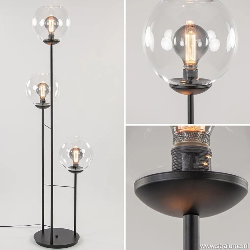 Moderne vloerlamp met glazen bollen