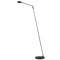 Moderne vloerlamp/leeslamp zwart LED dim-to-warm