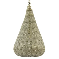 Oosterse hanglamp kegel goud groot