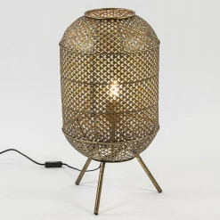 Oosterse vloer/tafellamp op pootjes goud