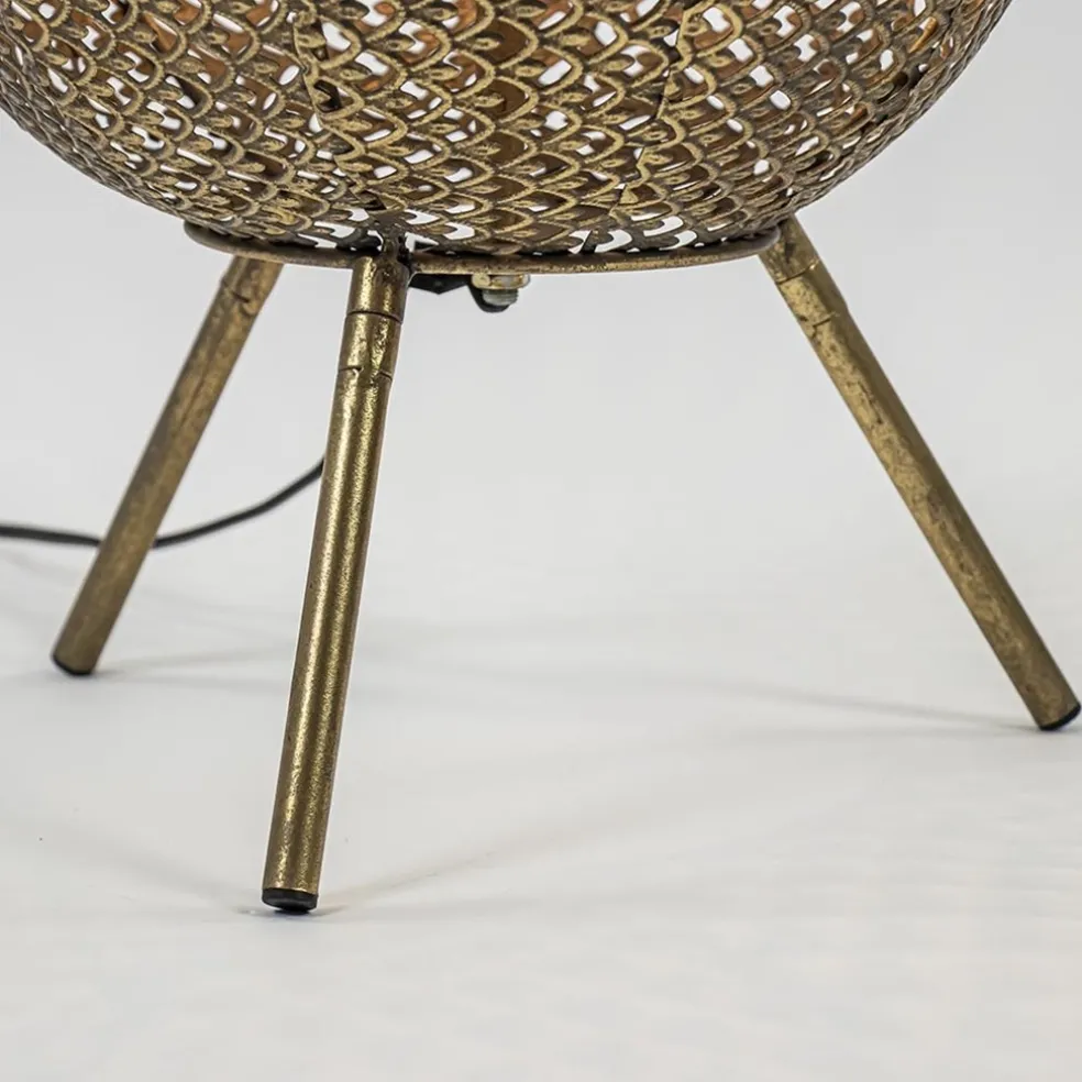 Oosterse vloer/tafellamp op pootjes goud