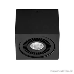Opbouwspot box zwart 1-lichts led