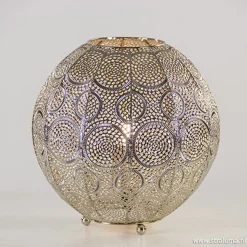 Oriental tafellamp bol oud zilver