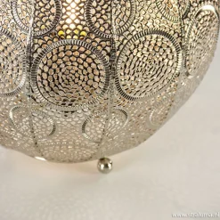 Oriental tafellamp bol oud zilver