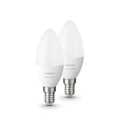 Philips Hue e14 kaars mat 2-pack 2700k