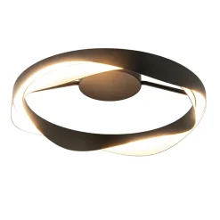 Plafondlamp Ascoli ring zwart/matgoud