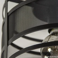 Plafondlamp cilinder gaas zwart