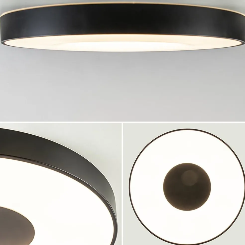 Plafondlamp Coin 65 zwart + remote