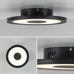 **Plafondlamp disc 26cm zwart 3-step dim